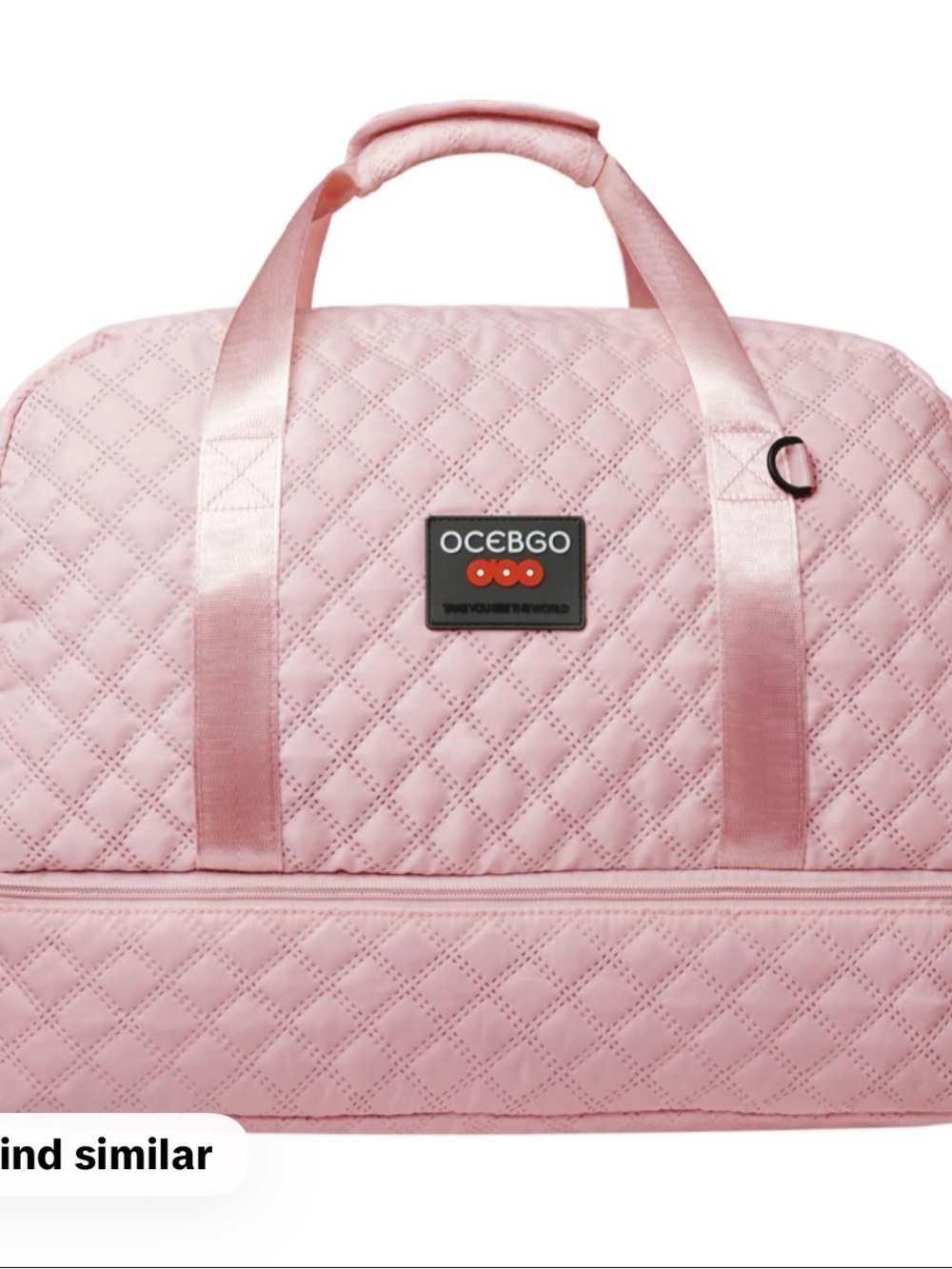 OCBG0 Pink Quilted Travel Duffel Bag